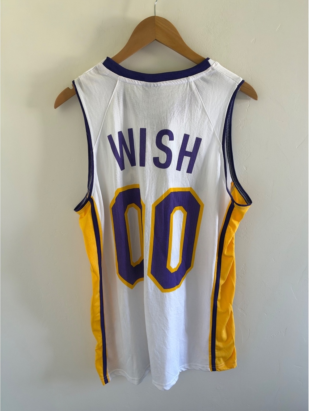 Los Angeles Lakers “Wish 00” Basketball Jersey Men’s XL White Purple Gold - Picture 5 of 5